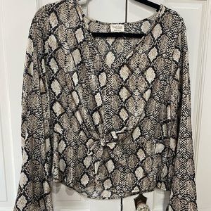 cute snakeskin silk top